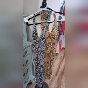 SayWhat sexy Small evening dresses in gold or grey leopard print 🐆